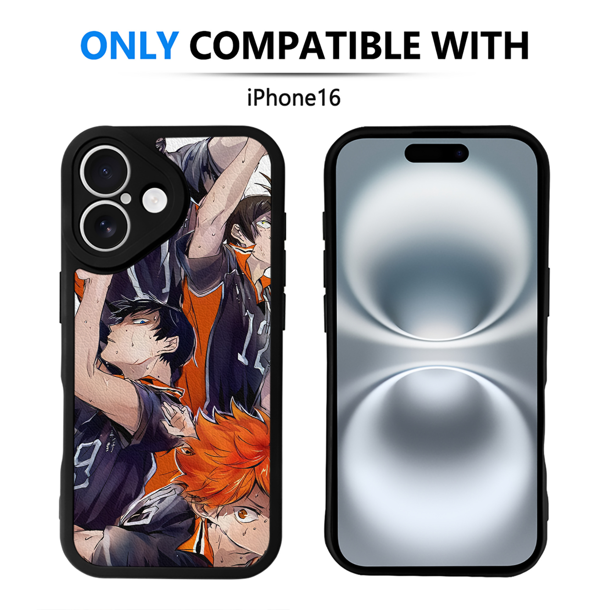（画像用） ハイキュー!! Haikyu!! 【iPhone 16シリーズ対応】シリコンスマホケース（レザー調） 材質：シリコン